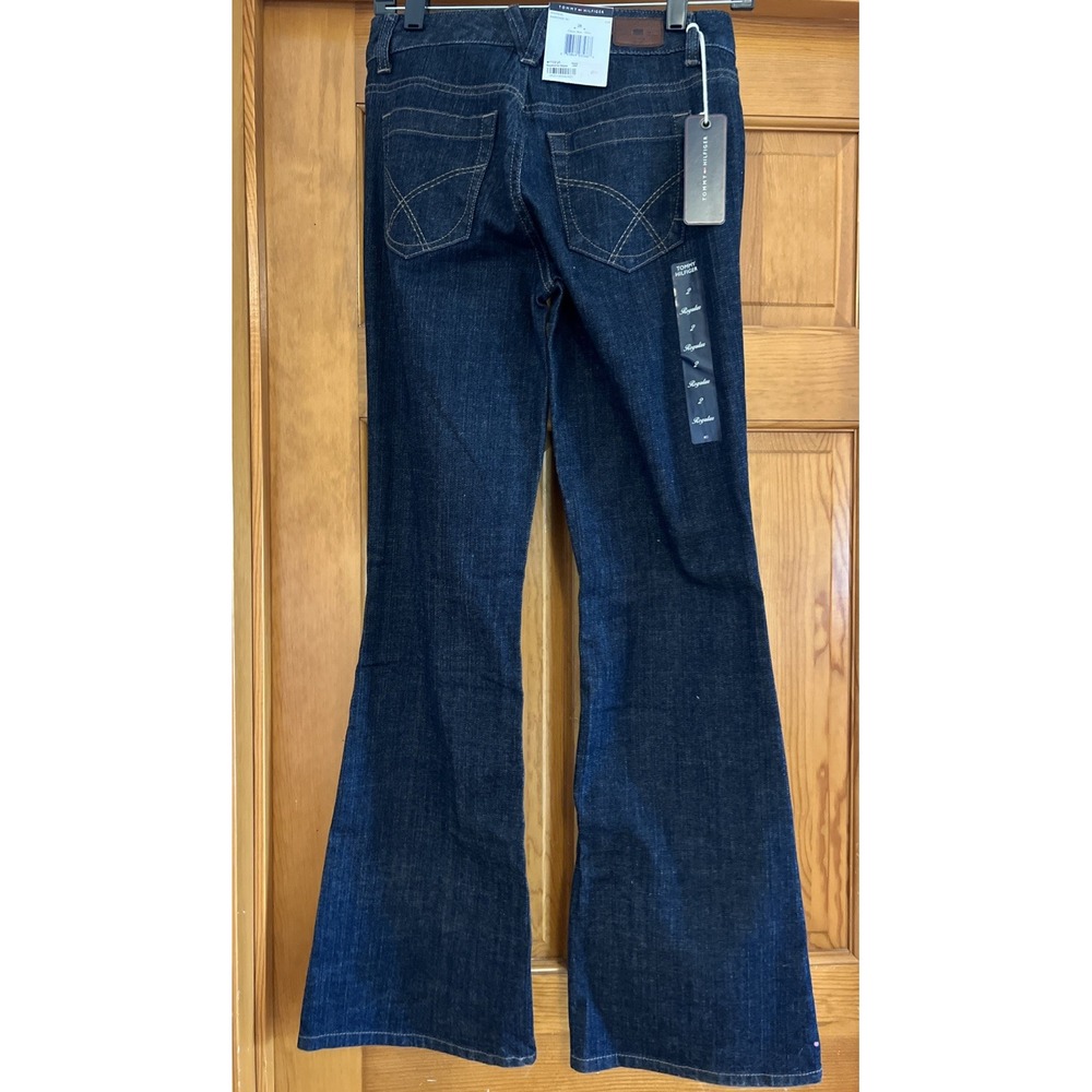 Tommy Hilfiger Women's Classic Hope Flare Jeans Blue Dark Wash Sz 2R